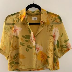 Wilfred Henrietta yellow floral shirt size small